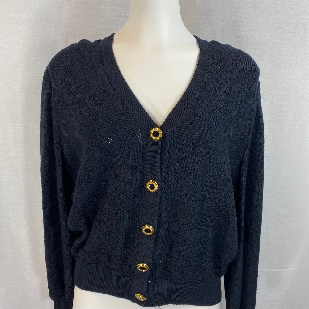 St. John eyelet knit cardigan